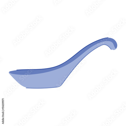 glossy ceramic soup spoon cartoon vector illustration