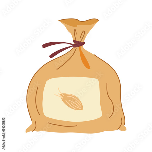 grains cereal bag cartoon vector illustration
