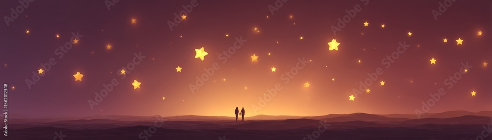 stars, couple, night, Couple gazing at a starry sky during sunset. stars, couple, night, Couple gazing at a starry sky during sunset.