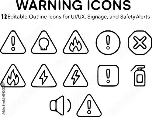 Simple and clear warning symbol for general alerts and caution notifications