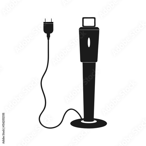 Electric Automatic Hand Sanitizer Dispenser Icon, Simple Black Silhouette, Minimalist Style, Clean Modern Design.