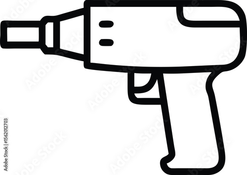 Line art of electric screwdriver icon for carpentry work and repair projects