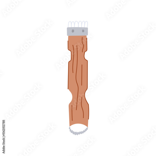 steel coconut scraper tool cartoon vector illustration