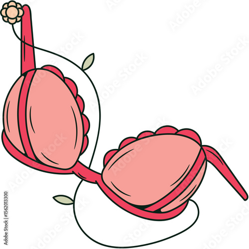Girl bra strip vector 