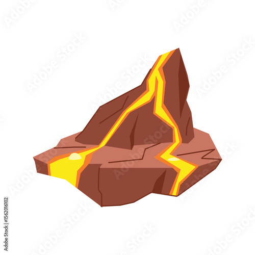 eruption lava platform cartoon vector illustration