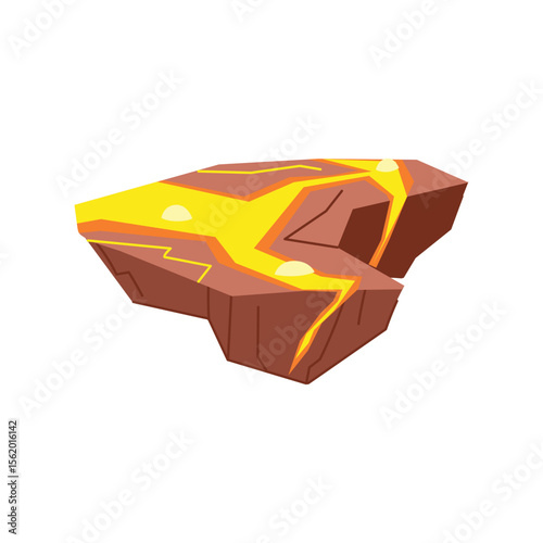 magma lava platform cartoon vector illustration