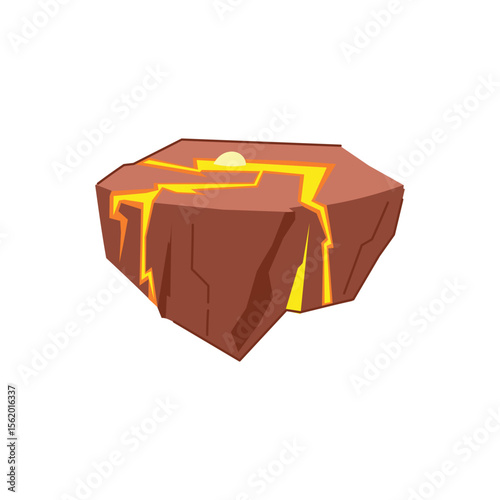 vent lava platform cartoon vector illustration