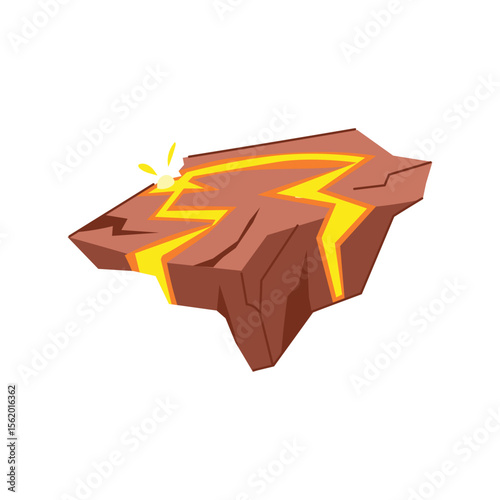 flow lava platform cartoon vector illustration