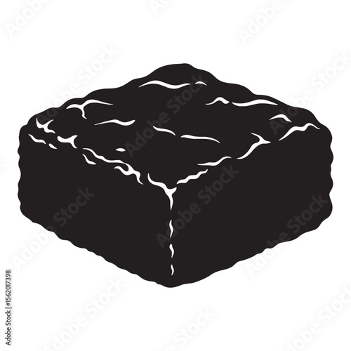Simple squares, timeless taste – Brownie silhouette balanced in soft Brownie vector – Brownie illustration

