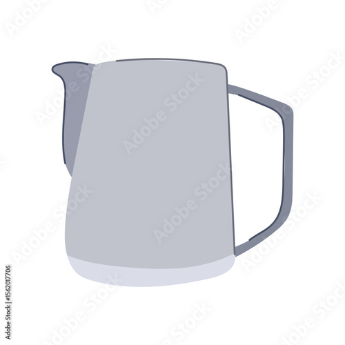 art milk frothing pitcher cartoon vector illustration