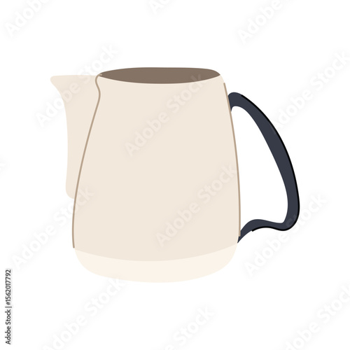 espresso milk frothing pitcher cartoon vector illustration