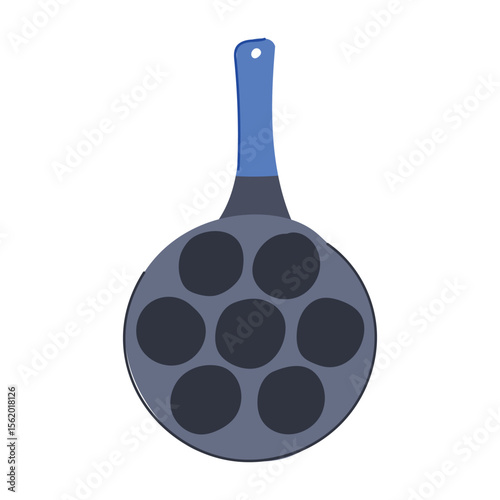 kitchen mini pancake pan cartoon vector illustration