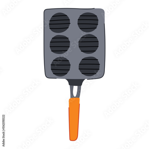 flapjack mini pancake pan cartoon vector illustration