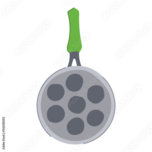 brunch mini pancake pan cartoon vector illustration
