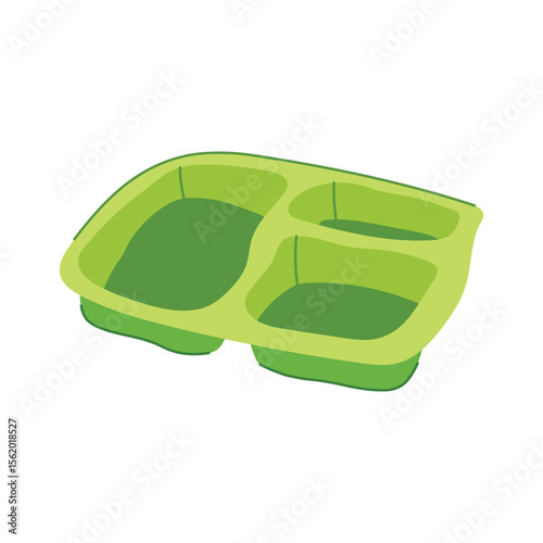 serving multi section meal tray cartoon vector illustration