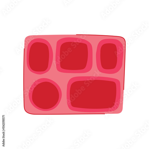 compartmentalized multi section meal tray cartoon vector illustration