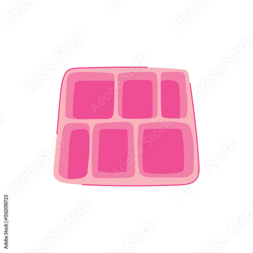 reusable multi section meal tray cartoon vector illustration