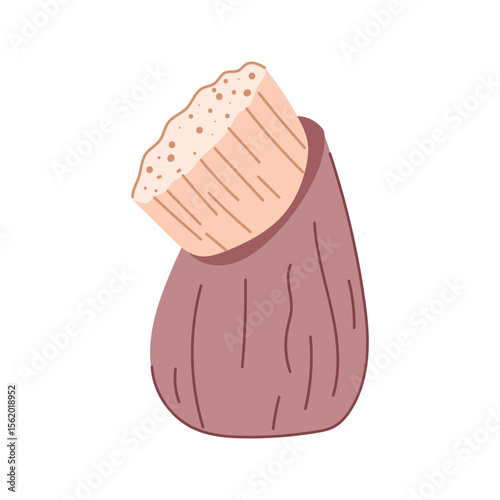 culinary mushroom brush cartoon vector illustration