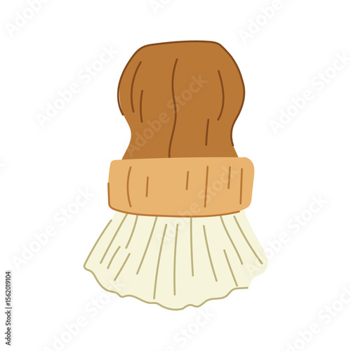 kitchen mushroom brush cartoon vector illustration