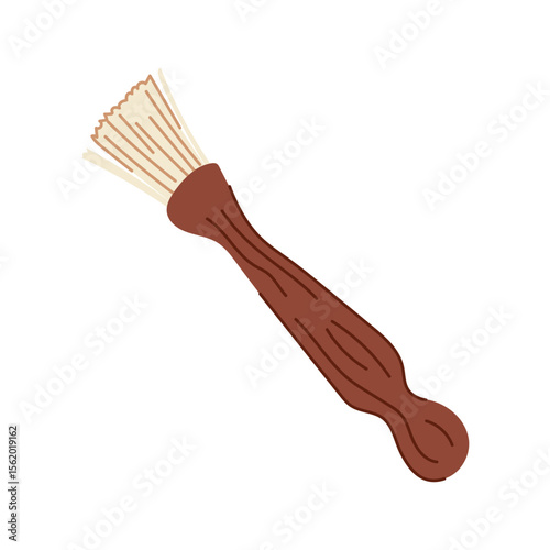 delicate mushroom brush cartoon vector illustration