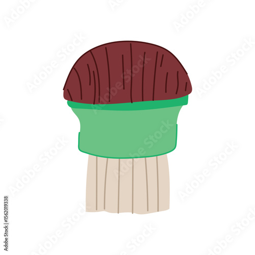 hygiene mushroom brush cartoon vector illustration