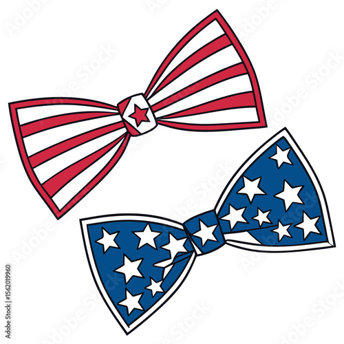 Festive Patriotic Bow Ties for Celebrations
