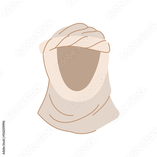 kufi oriental headdress cartoon vector illustration