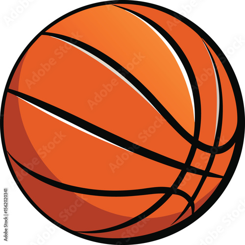 Classic orange basketball with black lines and white accents