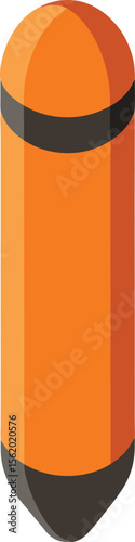Abstract orange and gray cylindrical shape with rounded top and bottom