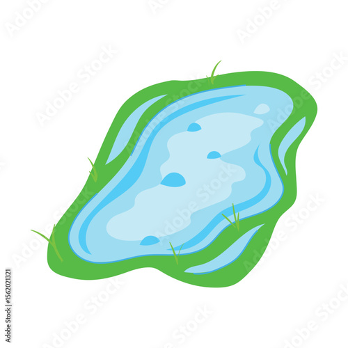 rain puddle cartoon vector illustration