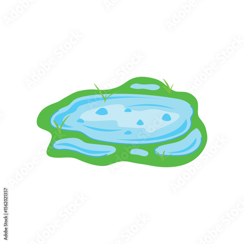 wet puddle cartoon vector illustration