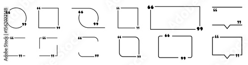 Set of quote frames including square, circle, rounded, and speech bubble designs. Ideal for comments, testimonials, messages, and social media use.