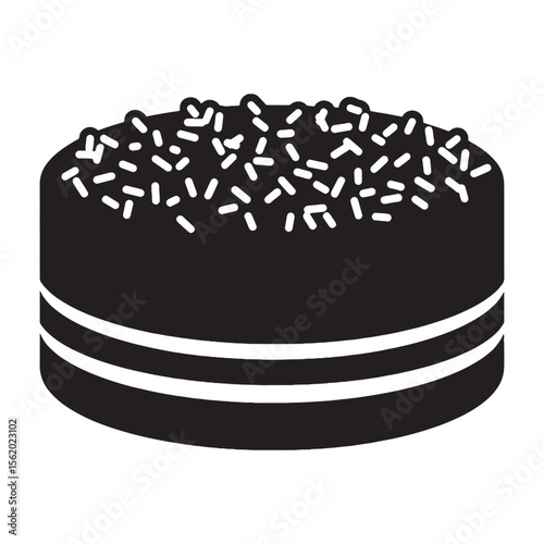 Frosted forms and fondant dreams – Cake silhouette paired with expressive Cake vector – Cake illustration

