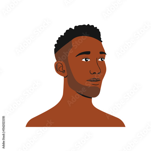 Portrait of a stylish Black man with a modern haircut and confident expression