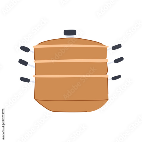 kitchen steamer pot cartoon vector illustration