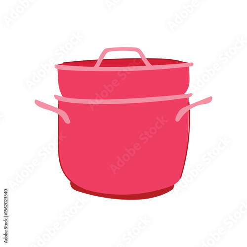 vegetables steamer pot cartoon vector illustration