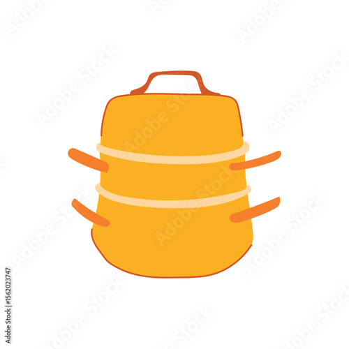 stainless steamer pot cartoon vector illustration