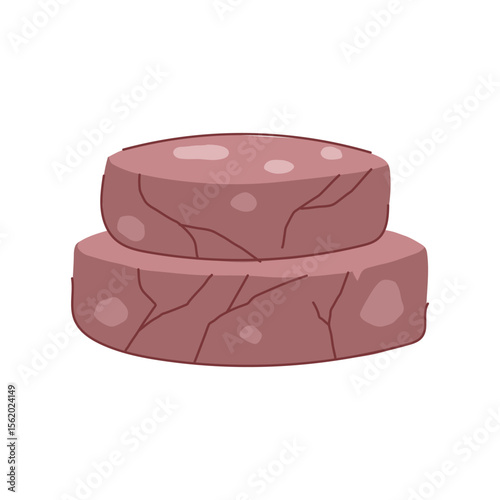 travertine stone platform cartoon vector illustration