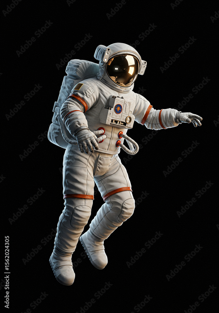 Fototapeta premium Astronaut in Space A Stunning 3D Render of a Spacewalker Exploring the Cosmos