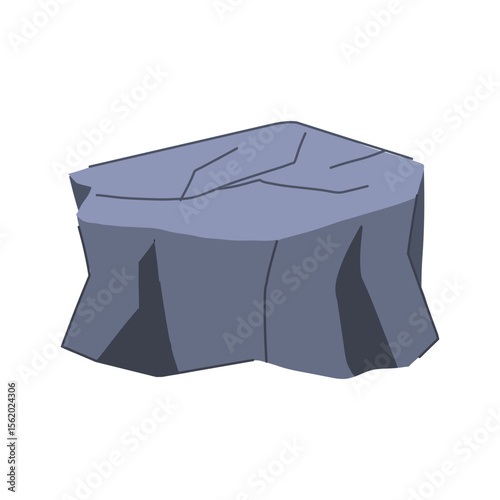 flag stone platform cartoon vector illustration