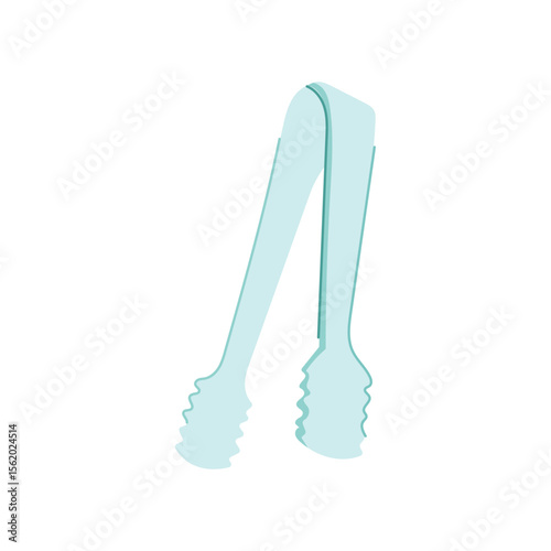 stainless sugar cube tongs cartoon vector illustration