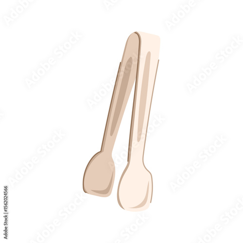 utensil sugar cube tongs cartoon vector illustration