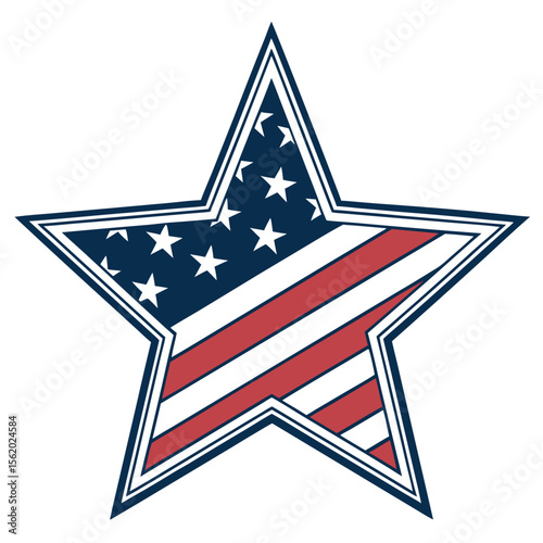 American Flag Star Patriotic Symbol of Freedom and Unity