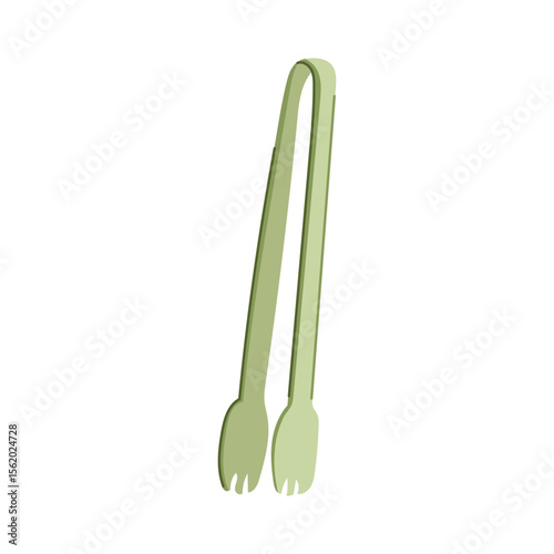 antique sugar cube tongs cartoon vector illustration
