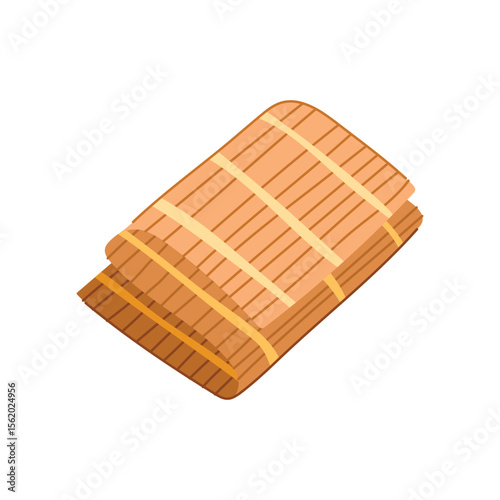 bamboo sushi rolling mat cartoon vector illustration