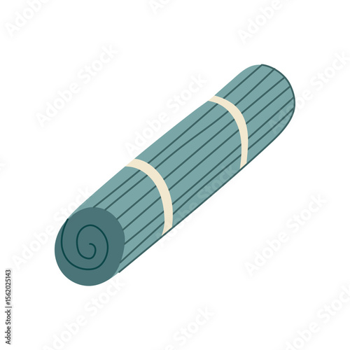 rice sushi rolling mat cartoon vector illustration
