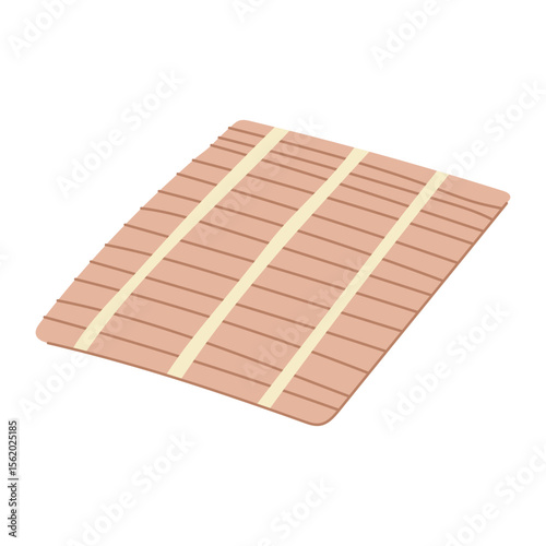 seaweed sushi rolling mat cartoon vector illustration
