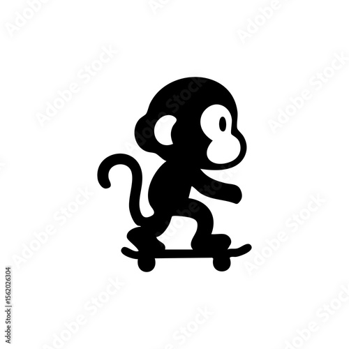 A monkey riding a skateboard