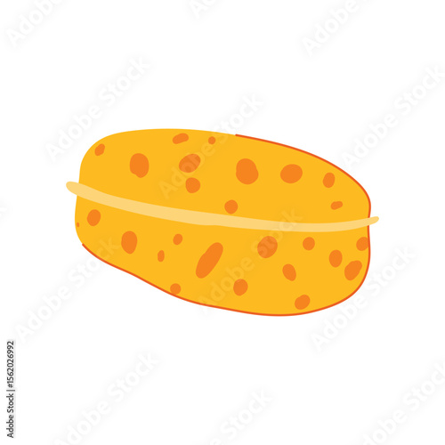kitchen yellow sponge cartoon vector illustration