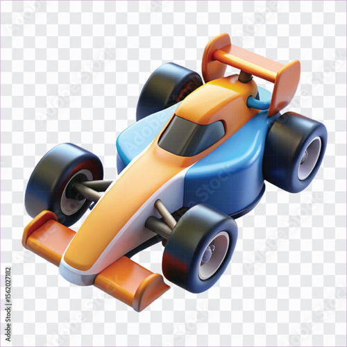 3D Formula Racing Car Icon | Speed Sports Vehicle, Motorsport Track Race Symbol